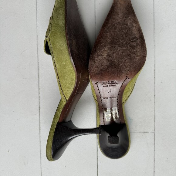 Prada Suede Kitten-heel shoes slip-on - Picture 2 of 3